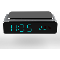Home Use Desktop LED Screen Alarm Clock QI Wireless Charger