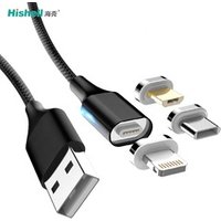 3 in 1 Data Transfer Flat Magnet Cable 3A Fast Charging Magnetic USB Cable