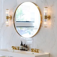 2019 New antique gold round shape metal Frame decorative wall mirrors