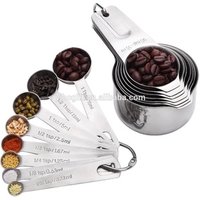 Premium stainless steel measuring cups and spoons set / Stackable Set With 5 Different Sizes stainless steel measuring spoons
