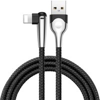 Baseus 2.4A Fast Zinc Alloy Head Usb Cable Angle 90 Degree Flat Gaming for Iphone
