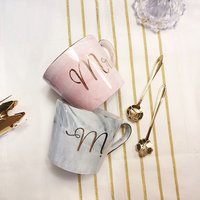 Porcelain Tea Mug Marble Look