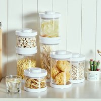 BPA Free Food Grade Airtight Kitchen Containers Cereal Dry Food Glass Storage Container Set with Pop Up Button Lid