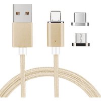 2019 New fast led light charging Nylon usb data type c magnetic cable