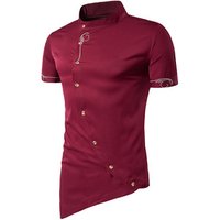 custom embroidered short sleeve slim fit mens dress shirts