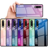 New design phone accessories gradient color tempered glass mobile phone case For Huawei P30