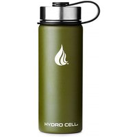HYDRO CELL Stainless Steel Water Bottle Straw & Wide Mouth Lids - Keeps Liquids Hot or Cold with Double Wall Vacuum Insulated