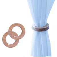 Modern Wooden Magnetic Curtain Tiebacks (1 Pair)