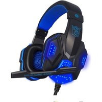 Drop shipping wholesale Over-Ear Gaming Earphone high quality Stereo Bass Headband Headset with Microphone & USB LED Light