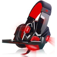 2016 Hot sale Gaming Headset Headphones with Mic Stereo Bass LED Light For PS4 Gamer(Red)