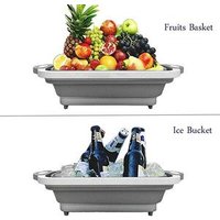 Multifunction Collapsible Dish Tub Sink Cutting Board Strainer