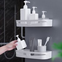 Corner Storage Holder Shelves Bathroom Shampoo Shower Suction Shower Storage Kitchen Storage Rack Organizer