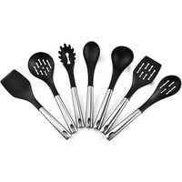 7 Piece Nylon Kitchen Utensil Set Stainless Steel Handles