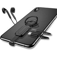 Ring Buckle Bracket 3.5MM Jack Earphone Adapter For Iphone 2 in 1 3.5mm audio Charging Splitter