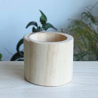 Round Wooden Plant Pot Home Garden