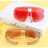 63216 Superhot Eyewear 2018 Fashion Oversized Shield Sun glasses Women Shades Brand Designer Luxury Pearl Sunglasses