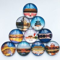 Wholesale custom decorative cute crystal glass fridge magnet