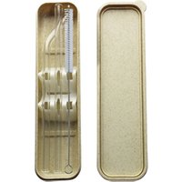 Portable Borosilicate Glass Drinking Straw Set