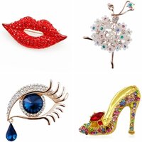 Factory Directly Assorted Girl's Favors Lips / High Heel / Eye / Dancing Ballet Fashion Brooch Pins Collections