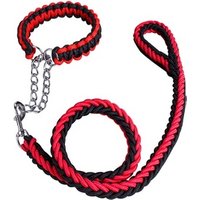 Multicolor Eight Shares Weaving Braided Nylon Rope Traction Belt Chain Adjustable Loop Slip Rope Pet dog Collar & Leash Set