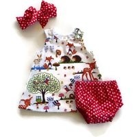 Fox & Deer Sleeveless Outfit Polka Dot Bloomers