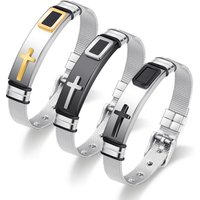 Classic Cool Cross Bracelet Men Jewelry Stainless Steel Mesh Length Adjustable Cold Color Fashion Mens Jewellery Bracelet