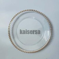 Silver /gold bead clear plastic charger plate for wedding dinner