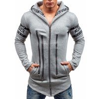 2018 Slim Fit Printed Sports Zip Hoodie