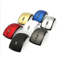 2.4GHz Wireless Folding Foldable Arc Optical Mouse with USB Receiver for PC Laptop MacBook (Black) CA5223