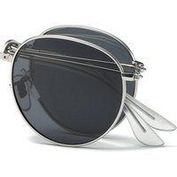 fashionable personality cool slim temple metal foldable sun glasses
