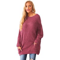 O Neck Knit Tunic Sweater