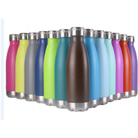 Amazon Hot 17oz Double Walled Powder Coated Stainless Steel Cola Shape Travel Sports Water Bottle