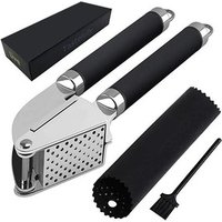 Garlic Press Stainless Steel Arc Rocker Rocking Garlic Press Crusher Mincer Chopper Silicone Garlic Peeler