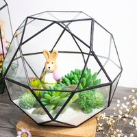 Handmade Geometric Art Glass Dome Terrarium