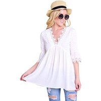 Boho Embroidered Long Sleeve Cotton Blouse