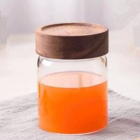 Borosilicate Glass Jar Wood Lid