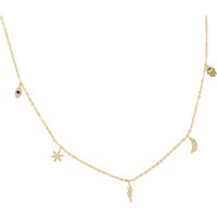 2019 vermeil lucky charm necklace eye hamsa hand moon star lightning charm choker