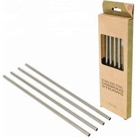 Bent & Straight Stainless Steel Drinking Straws Cleaning Brush