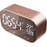Bluetooth Speaker LED Double Decorated Wood Alarm Clock With Temperature