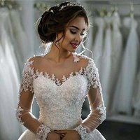 Lace Design Neckline Wedding Dress