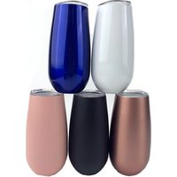6oz Double walled 18/8 Stainless steel tumbler wholesale glitter skinny tumbler insulated Wine tumbler cups
