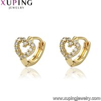 96295 xuping heart hoop 14 k gold color kid earring