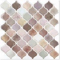 Pink Arabesque Decorative Backsplash Peel and Stick,Stick on Tiles for Backsplash,Self Stick Backsplash Tiles