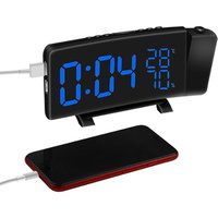 5'' LED Curved-Screen Radio Clock Wireless With Projector FM Radio Alarm Clock