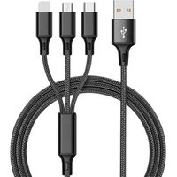 Hot Sale Multi Charging 3 in 1 Fast Charger Type C Micro 1M Durable Nylon Braided Cheap Cable Usb