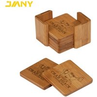 China Manufacturer Beautiful Custom Laser Engraved Square Wood Square Drink Blank Bamboo Coasters