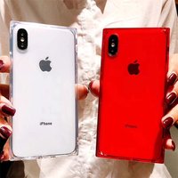 ultra thin shockproof clear soft tpu case cover for iphone x xs max xr,for iphone x square transparent tpu case
