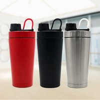 Ronya 700ml custom logo metal shakers fitness stainless steel protein shaker bottle with mixing ball