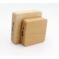 Portable battery charger 8000mah wooden power bank