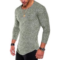 Solid Knitted O Neck Long Sleeve T shirt
